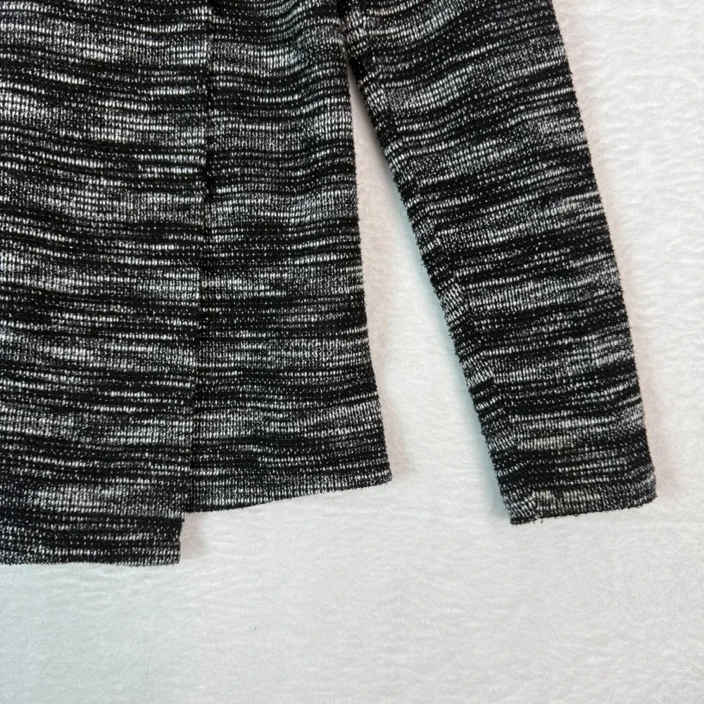 Van Heusen Womens Black‎ White Marled Knit Open Front Cardigan Sweater Size S/P